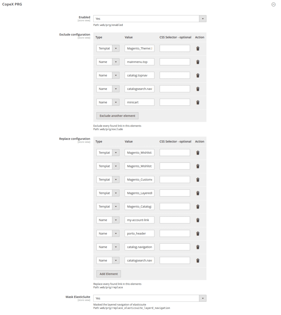 Magento 2 PRG Einstellungen